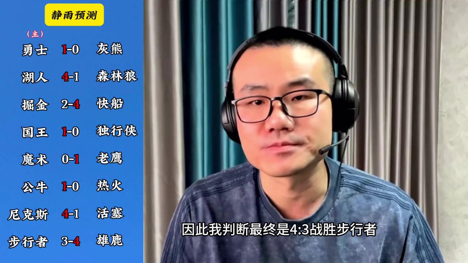 你同意嗎？靜雨對(duì)東西部季后賽球隊(duì)的預(yù)測(cè)：勇贏(yíng)熊 湖船尼鹿晉級(jí)